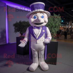 Lavender Ring Master mascot costume character dressed with a Blazer and Wraps