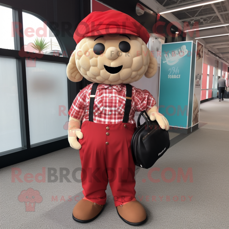 nan Meatballs mascot costume character dressed with a Dress Shirt and Messenger bags nan Meatballs mascot costume character dressed with a Dress Shirt and Messenger bags