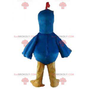 Mascotte uccello piccione blu giallo e arancione -