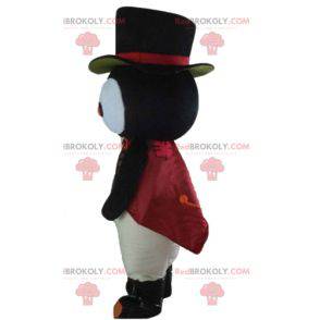 Mascote da coruja preta e branca fantasiada - Redbrokoly.com