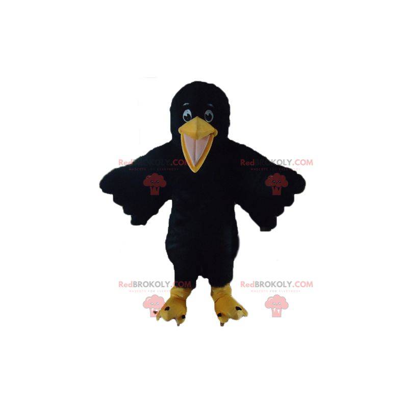 Jätte och söt svart och gul kråka maskot - Redbrokoly.com