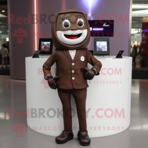 nan Chocolate Bars mascot costume character dressed with a Suit Jacket and Smartwatches