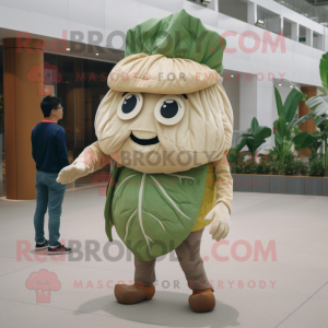 Tan Cabbage Leaf maskot...