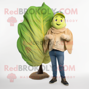 Tan Cabbage Leaf maskot...