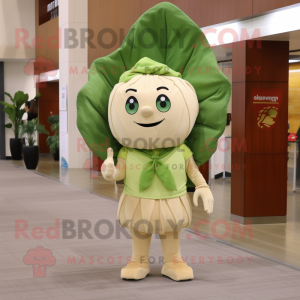 Tan Cabbage Leaf maskot...