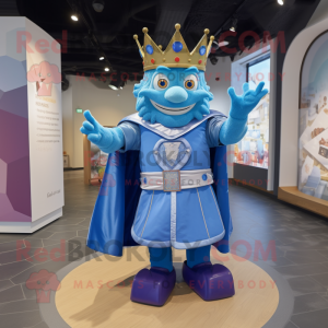 Blue King maskot kostume...