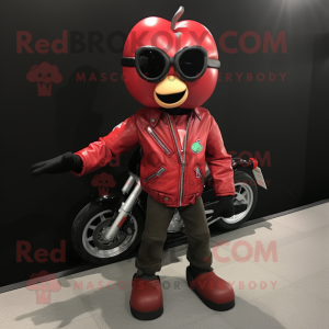 Röd Apple maskot kostym...