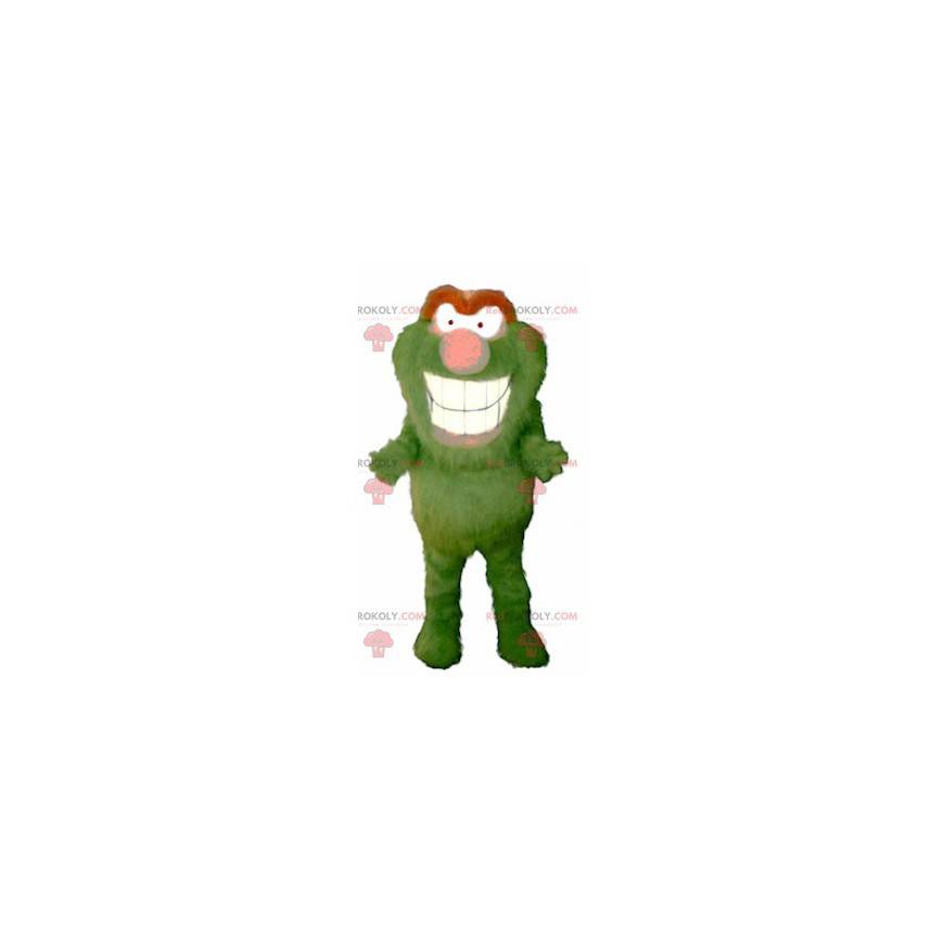 All hairy green and orange monster mascot - Redbrokoly.com