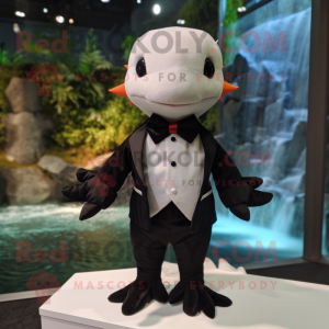 nan Axolotls mascot costume character dressed with a Tuxedo and Bow ties