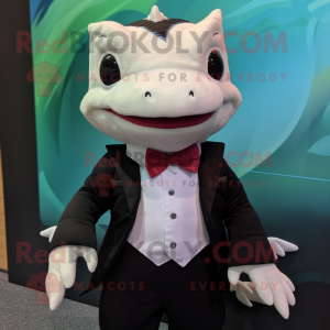 nan Axolotls mascot costume character dressed with a Tuxedo and Bow ties