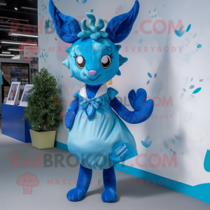 Blue Deer maskot kostume...