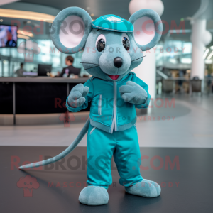 Cyan-Maus Maskottchen...