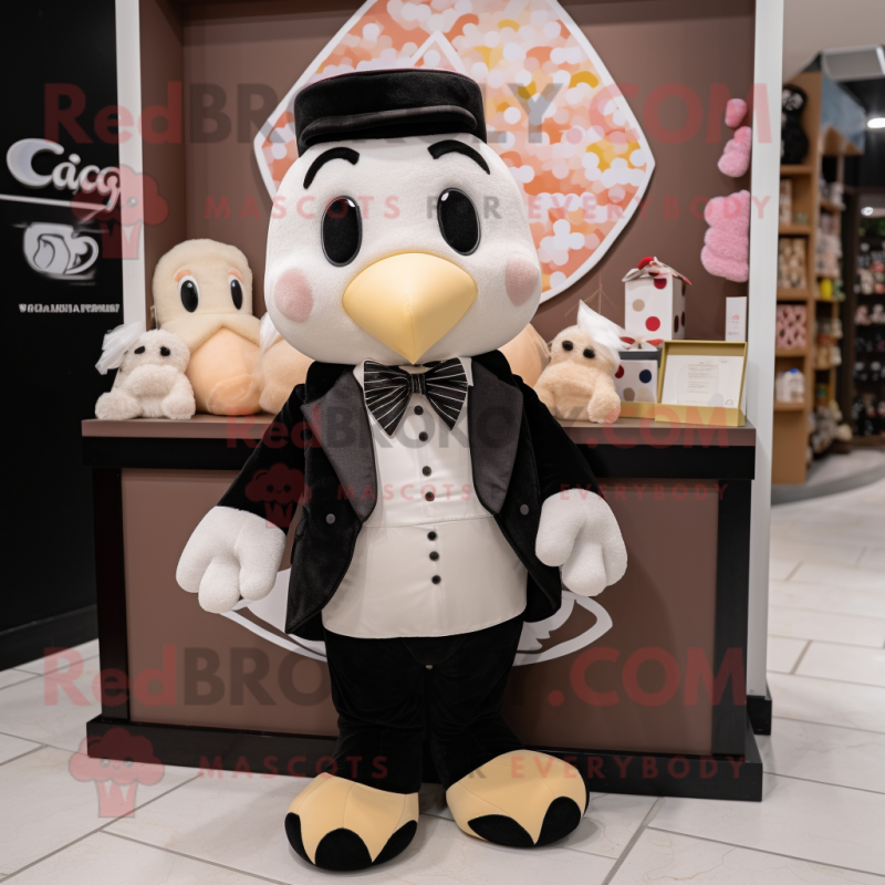 Cream Candy mascot costume character dressed with a Tuxedo and Scarves