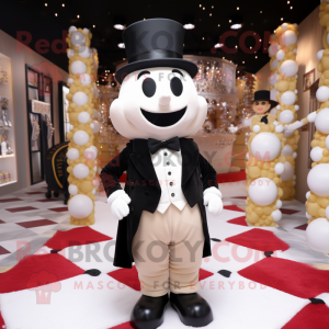 Cream Candy mascot costume character dressed with a Tuxedo and Scarves