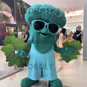 Blågrøn broccoli maskot...