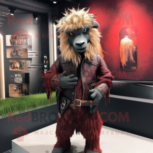 Maroon Angora Goat maskot...