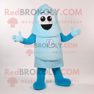 Sky Blue Ghost maskot drakt...