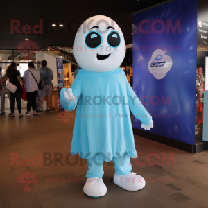 Sky Blue Ghost maskot drakt...