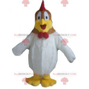 Giant and plump red and white brown hen mascot - Redbrokoly.com