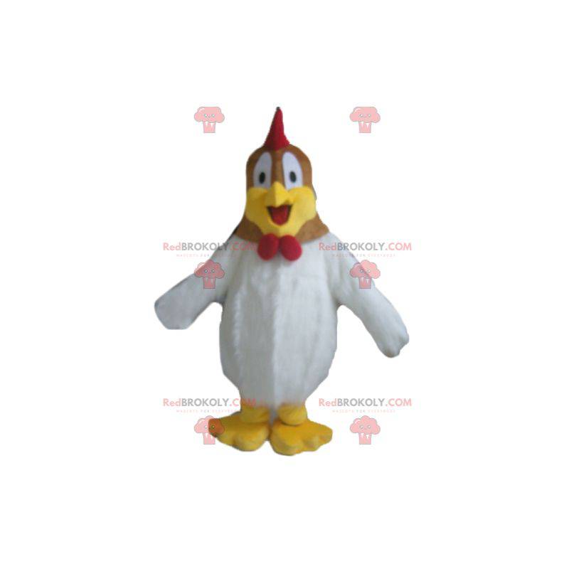 Giant and plump red and white brown hen mascot - Redbrokoly.com