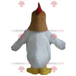 Giant and plump red and white brown hen mascot - Redbrokoly.com