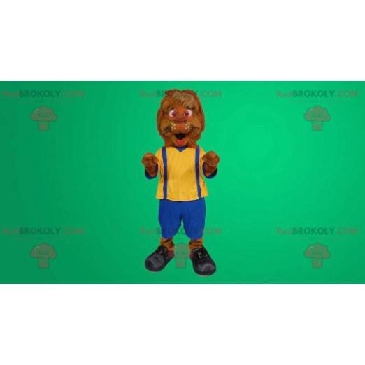 Lion mascot overalls - Redbrokoly.com