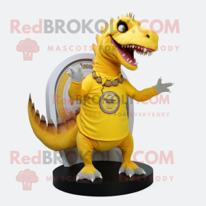 Geel Spinosaurus mascotte...