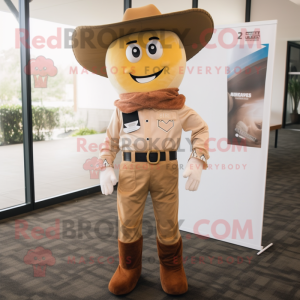 Tan Cowboy maskot kostume...