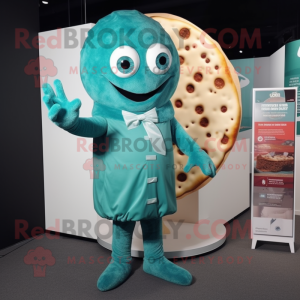 Teal Pizza Slice maskot...