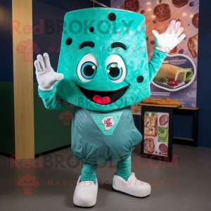 Teal Pizza Slice mascotte...