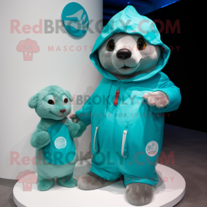 Turquoise Seal maskot drakt...