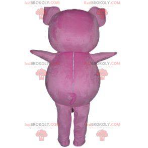 Mascota de cerdo rosa regordeta y divertida - Redbrokoly.com