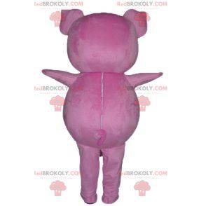Mascotte de cochon rose dodu et rigolo - Redbrokoly.com