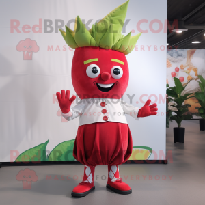 nan Beet mascot costume character dressed with a Flare Jeans and Cummerbunds