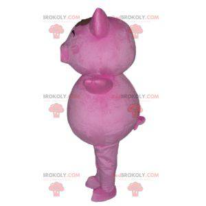 Mascotte de cochon rose dodu et rigolo - Redbrokoly.com