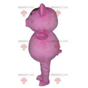 Mollig en grappig roze varken mascotte - Redbrokoly.com