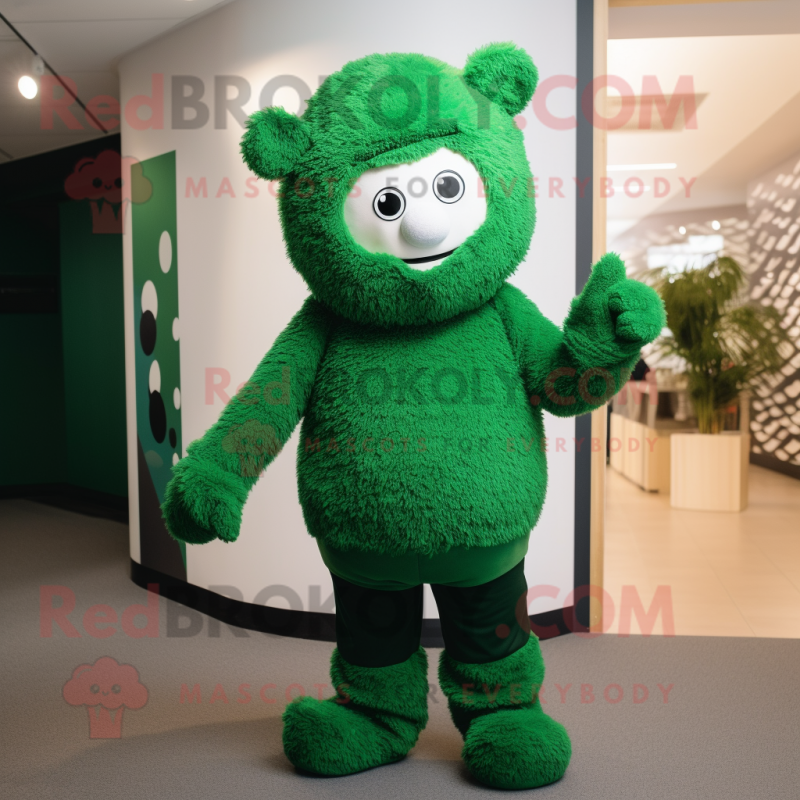 Forest Green But mascot costume character dressed with a Sweater and Gloves Forest Green But mascot costume character dressed with a Sweater and Gloves
