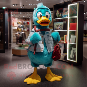 Turkis Duck maskot kostyme...