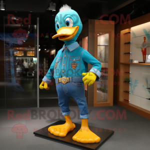 Turquoise Duck mascotte...
