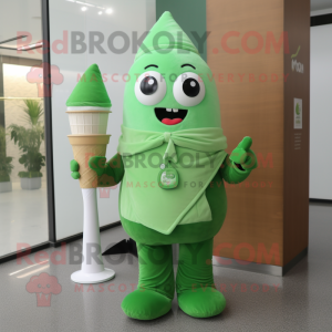 Grüne Eiscreme Maskottchen...