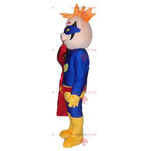 Mascotte de cochon habillé en costume de super-héros -