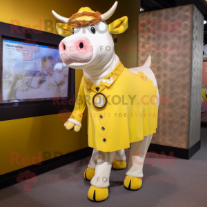 Żółta krowa Hereford w...