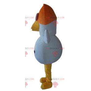 Hahn Henne orange und gelb weiß Vogelmaskottchen -