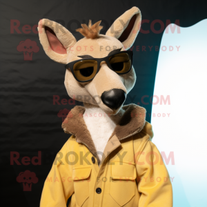 Tan Kangaroo maskot kostume...