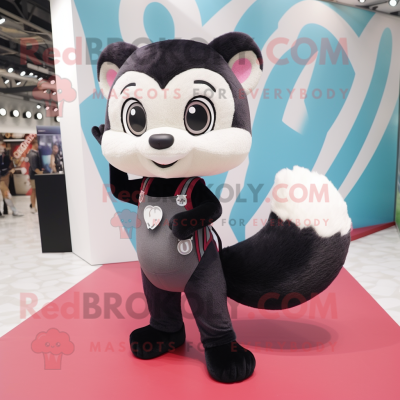 Black Ferret mascot costume character dressed with a Leggings and Keychains