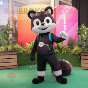 Black Ferret mascot costume character dressed with a Leggings and Keychains