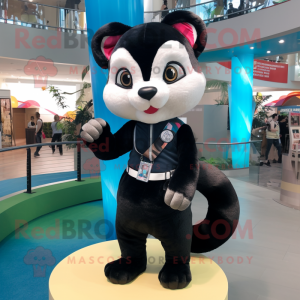 Black Ferret mascot costume character dressed with a Leggings and Keychains