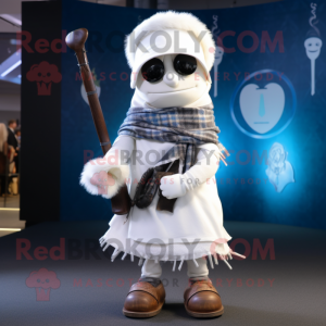 Hvid sækkepibe maskot...