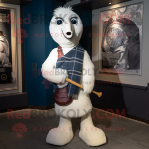 Hvid sækkepibe maskot...