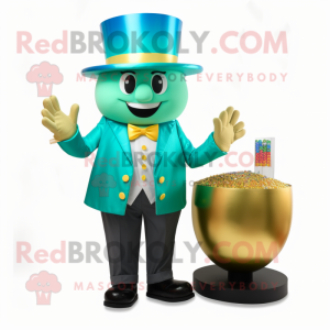 Cyan Pot Of Gold maskot...